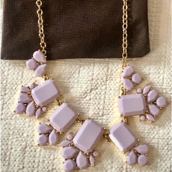 Kate Spade daylight jewels frontal necklace pale lilac lavender purple Gems.